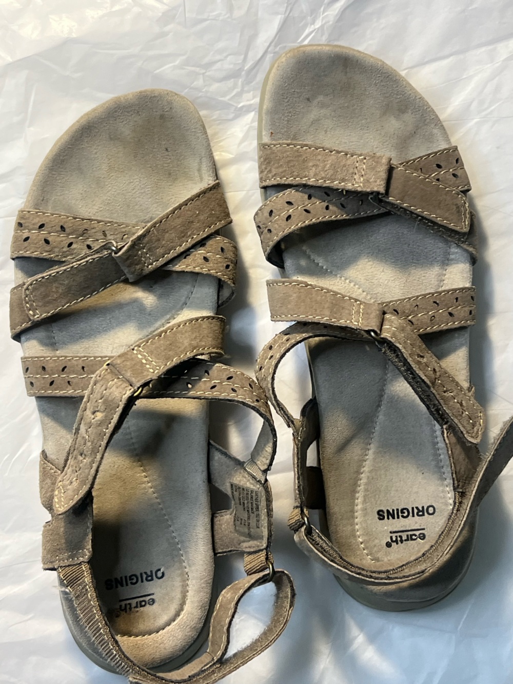 Earth Origins Taupe Strappy Lightweight Women's Sandals - Picture 3 of 11